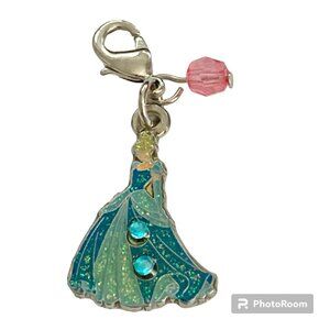 Vintage Disney Cinderella Clip On Charm Princess Zipper Pull Purse Signed Bead